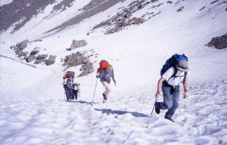 In salita verso la forcella di Fellaria.