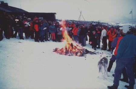 Festa svedese per la fine dell'inverno (al rifugio Kebnekaise).