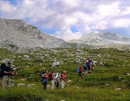 In salita verso il rifugio Sebastiani.