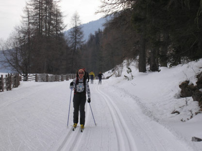 Sulle piste di fondo in Valle di Slingia.